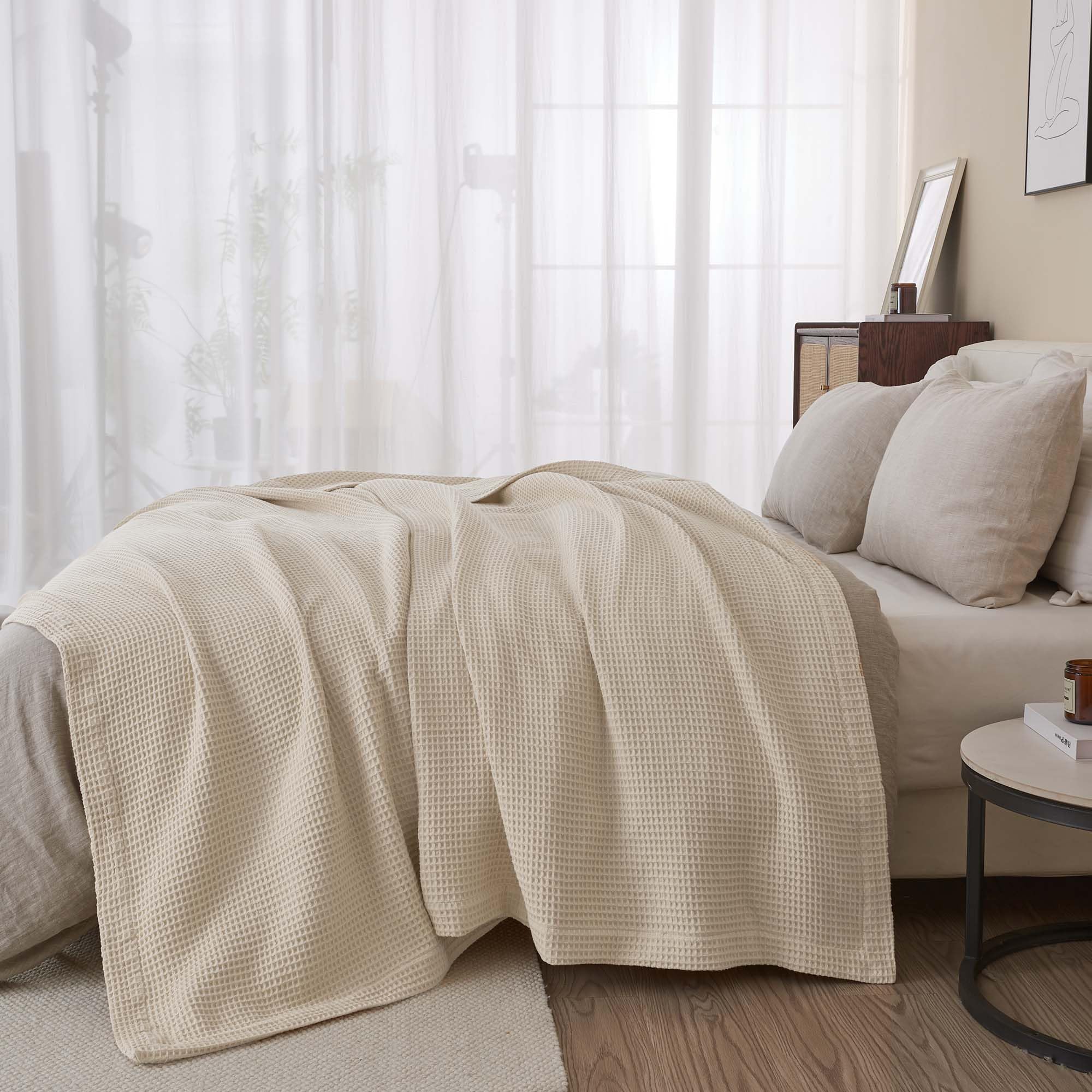 布団・毛布 TWIN BLANKET / SOLID Amazon.com: 100% Cotton Blanket for Twin Size Bed - Tan
